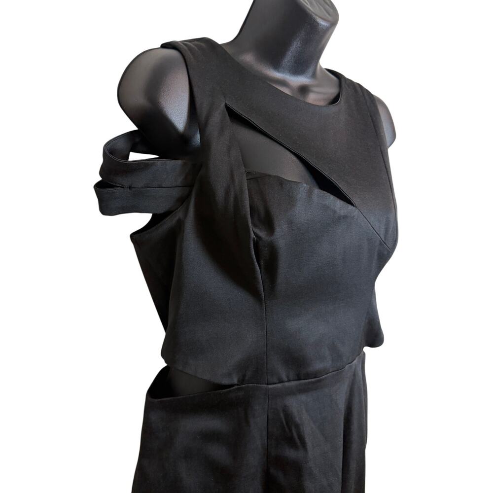 Saint & Sinner XL Black Sheath Cutout Dress Back Zipper Stretch Sexy Cocktail - Picture 3 of 11